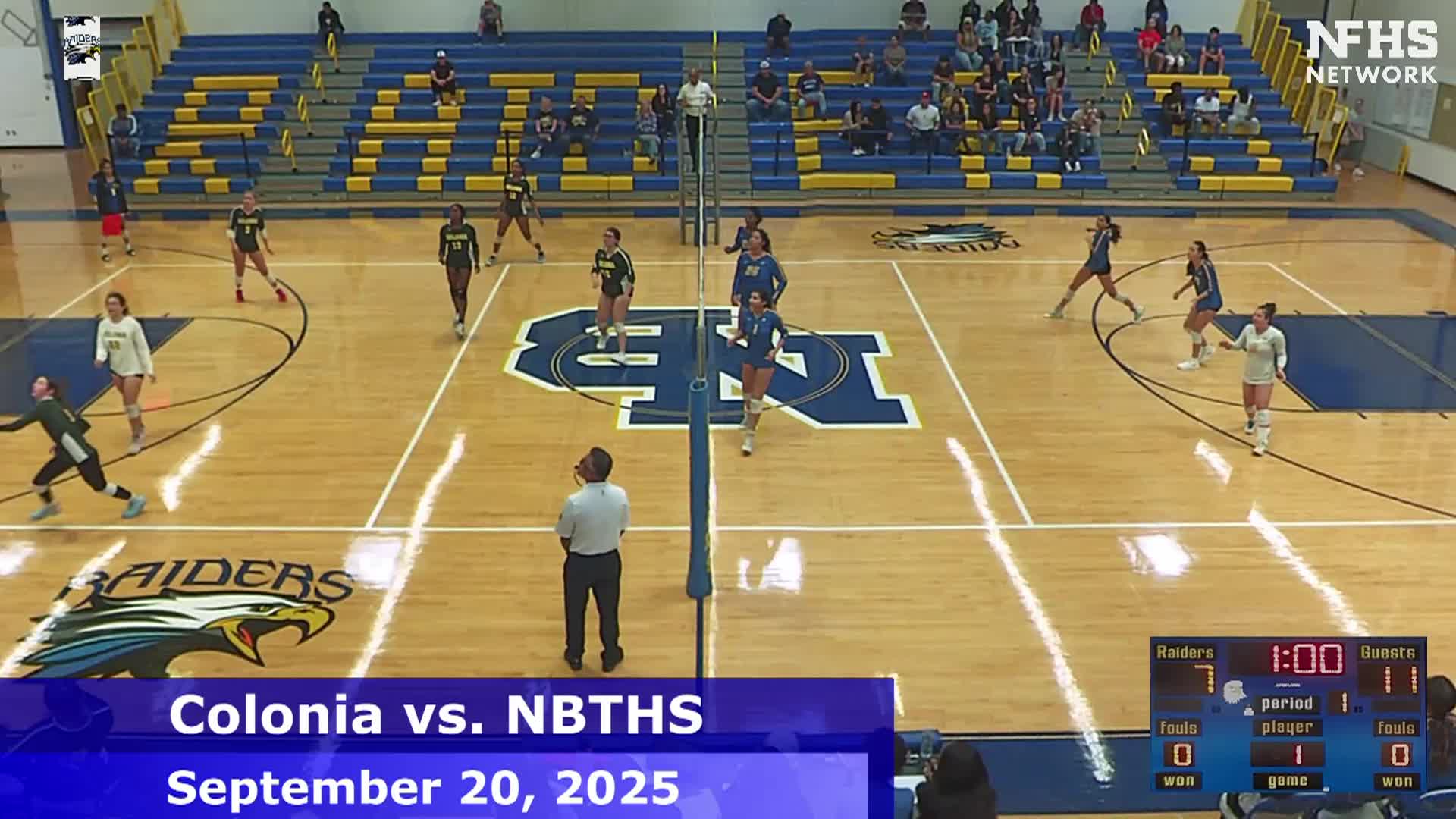 High School Girls Volleyball - Colonia vs. NBTHS - 9/20/2025